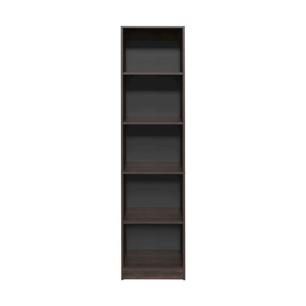 Vinton XS Bookcase Compact Bookshelf, Dark Walnut / Black Wengue. Picture 7