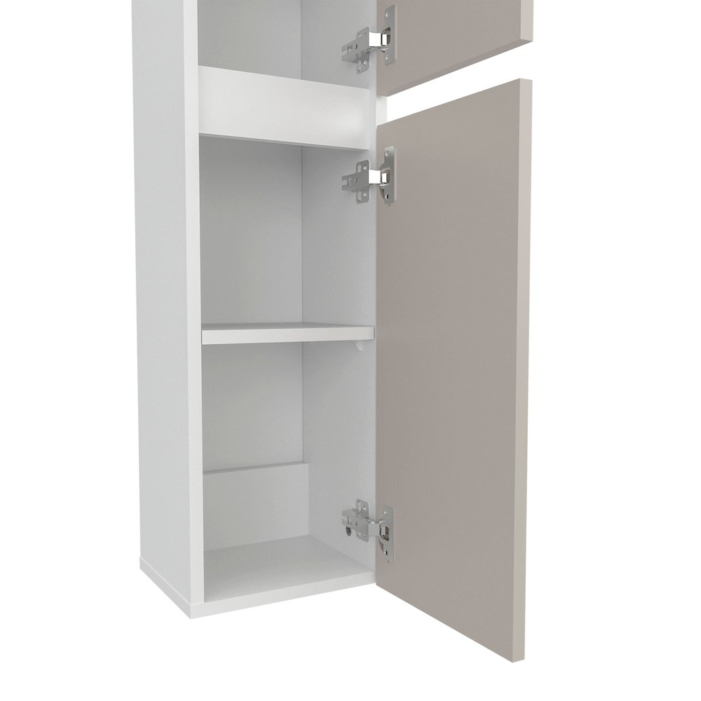 Burgaw Bathroom Cabinet, 2 Doors, 4 Shelves, White. Picture 2