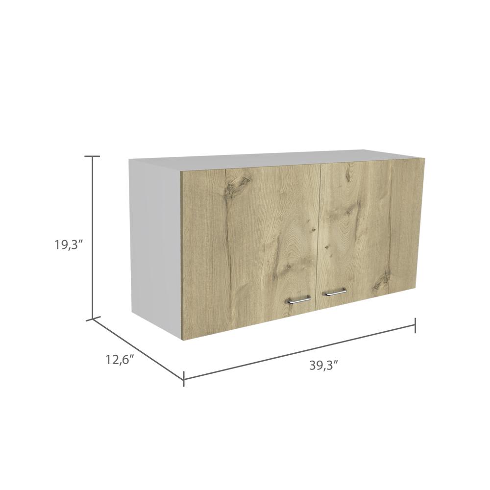 Salento Wall Cabinet - White/Light Oak. Picture 3