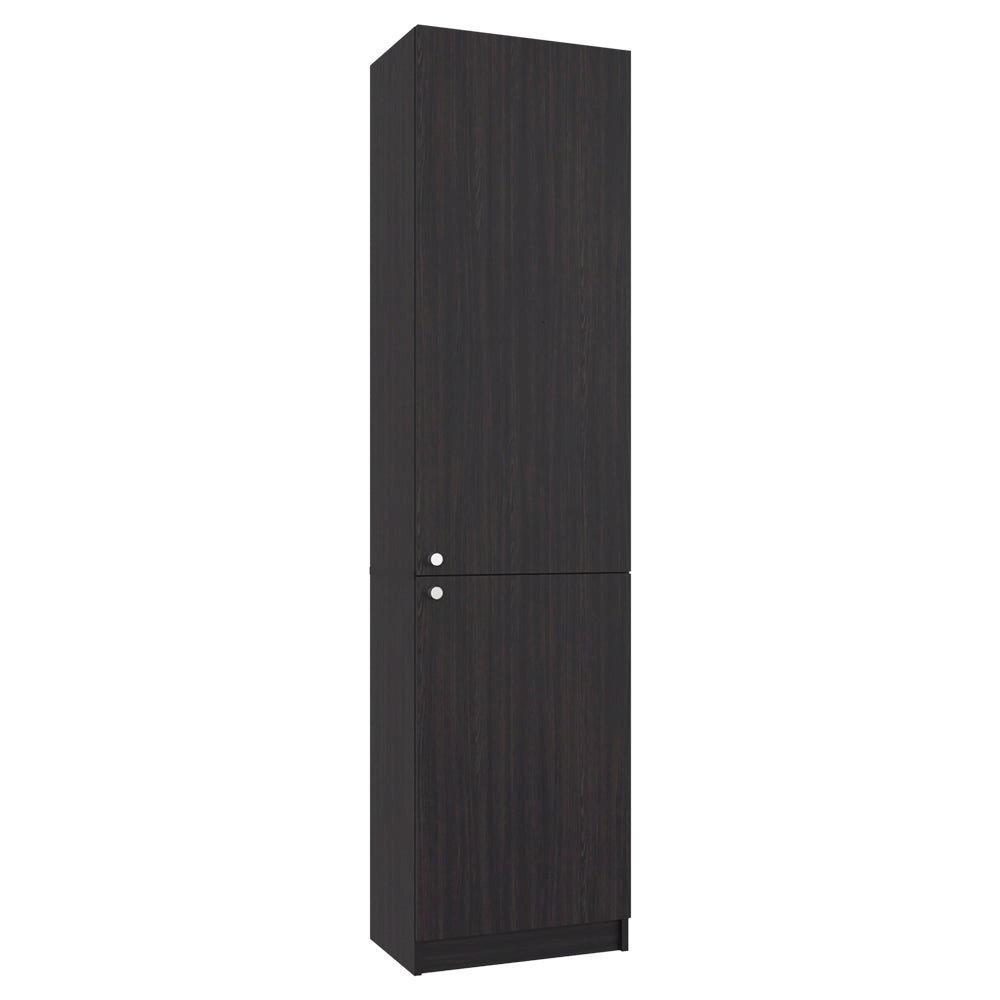 Butte Tall Bookcase 71" H with 2 Doors, Five Interior Shelves, Black Wengue. Picture 7