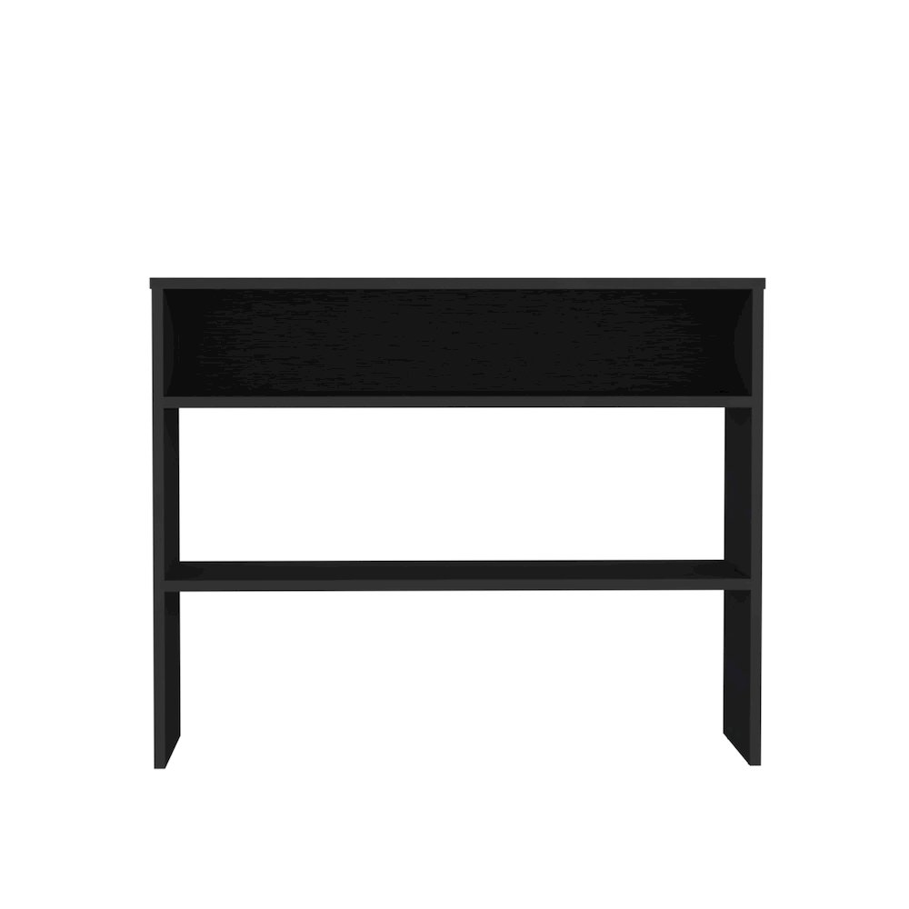 Saxman Library Desk with 2 Shelves and 2 Legs, Black. Picture 1