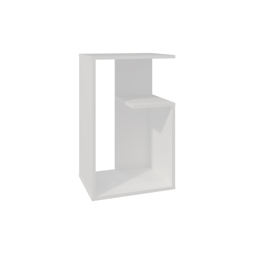 Stebbins Side Table, 2 Shelves, White. Picture 4