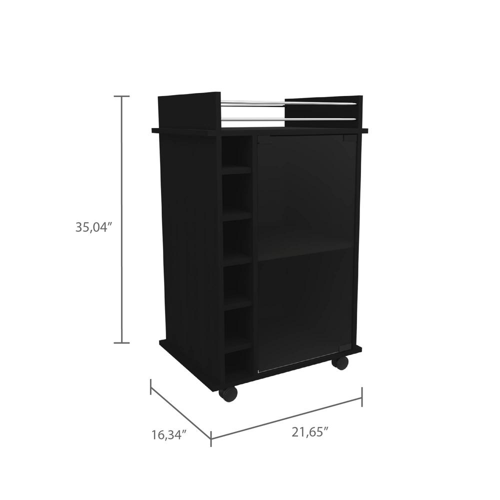 Huali Bar Cart - Black. Picture 3