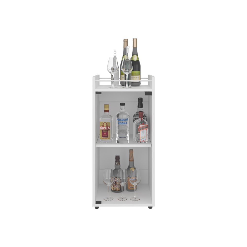 Boon Minibar Cabinet, 1 Glass Door, 3 Shelves, White. Picture 4