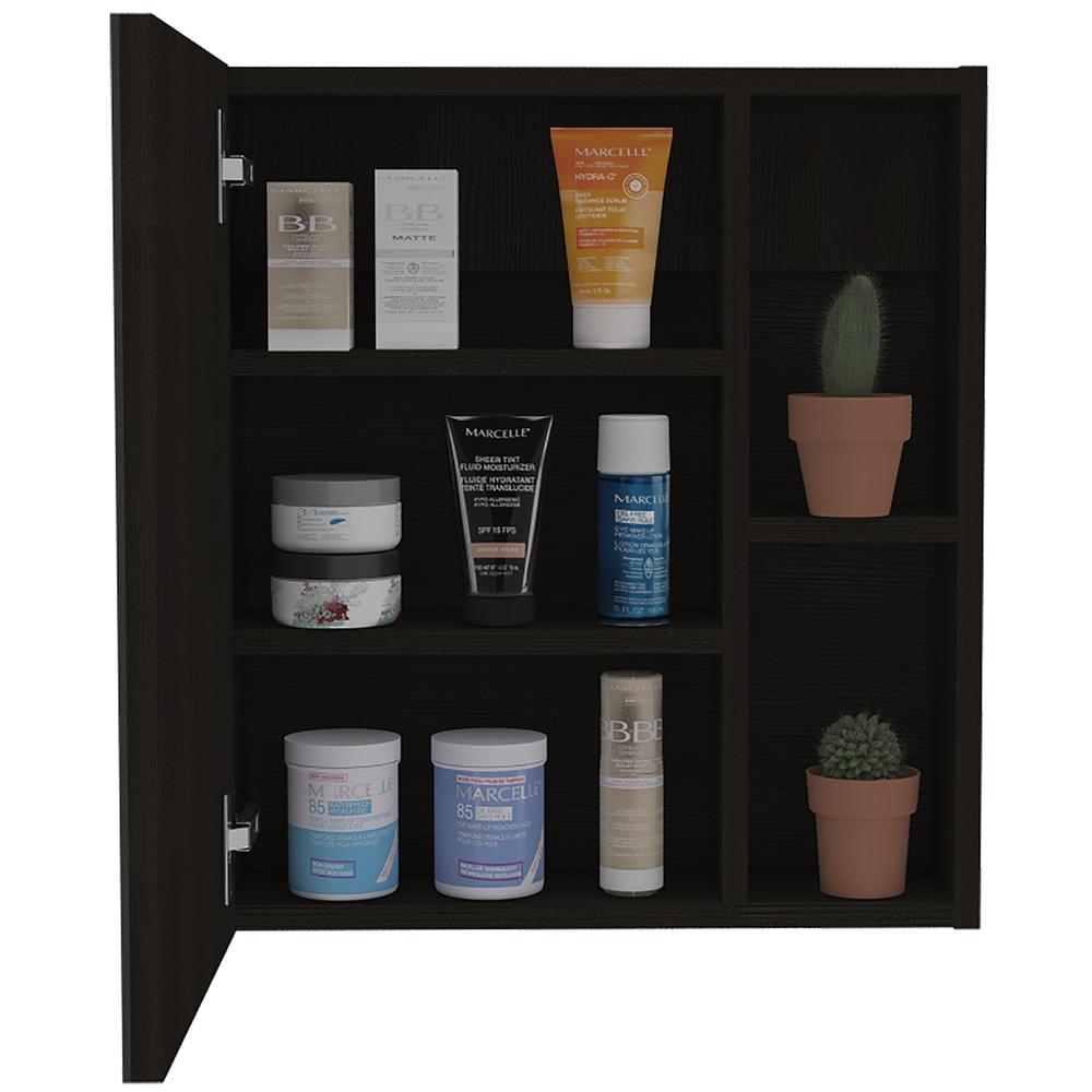 Andes Medicine Cabinet With Mirror Black Wengue. Picture 3
