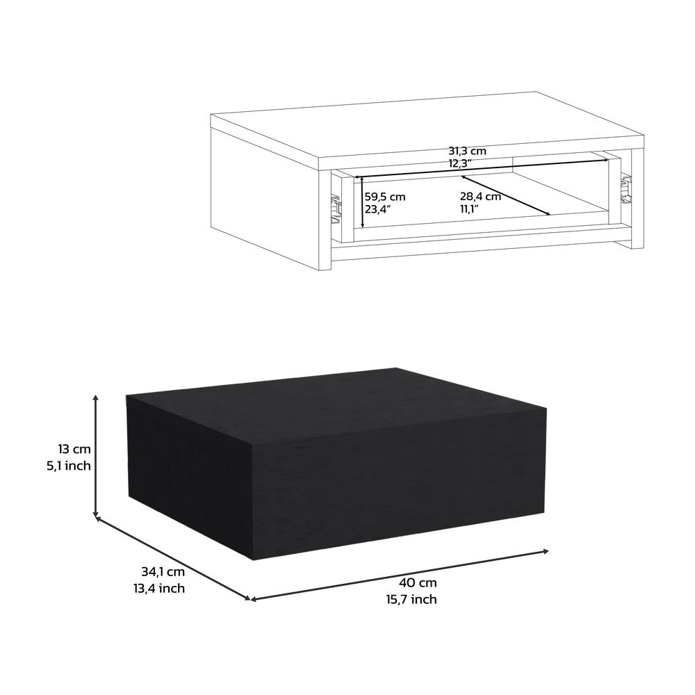 Ivor Floating Nightstand, Modern Wall-Mounted Bedside Shelf with Drawer. Picture 5