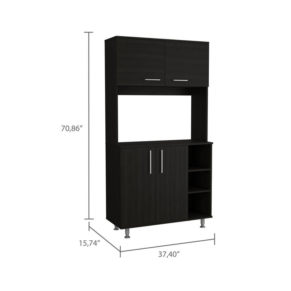 Malta Kitchen Pantry Cabinet Black. Picture 6