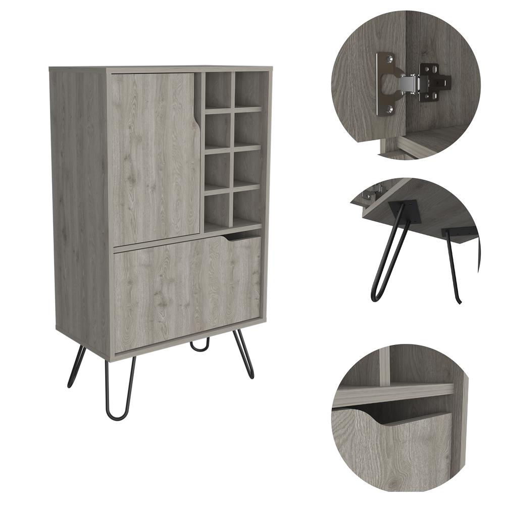Zamna L Bar Cabinet-Light Grey. Picture 6