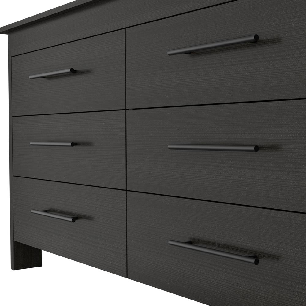 Paris 6 Drawer Double Dresser - Black. Picture 6