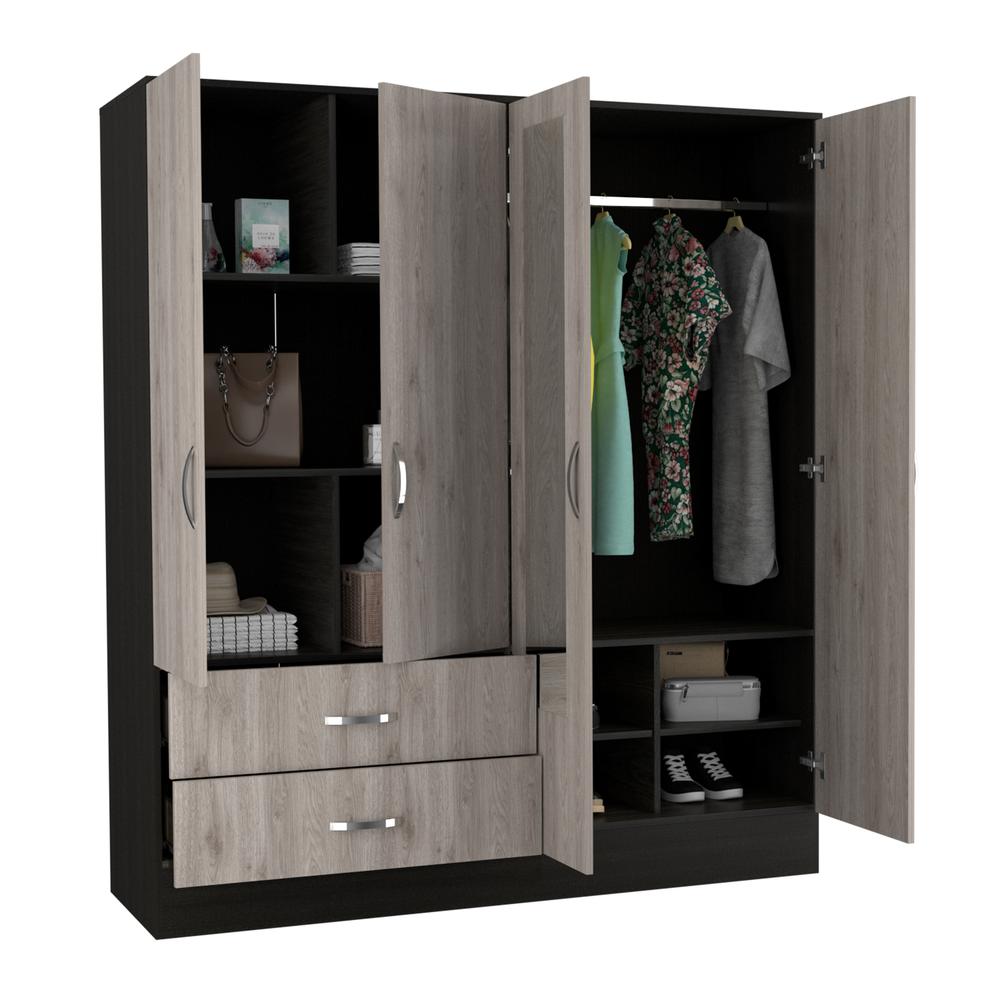 Gangi 160 Armoire - Black+Light Grey. Picture 3