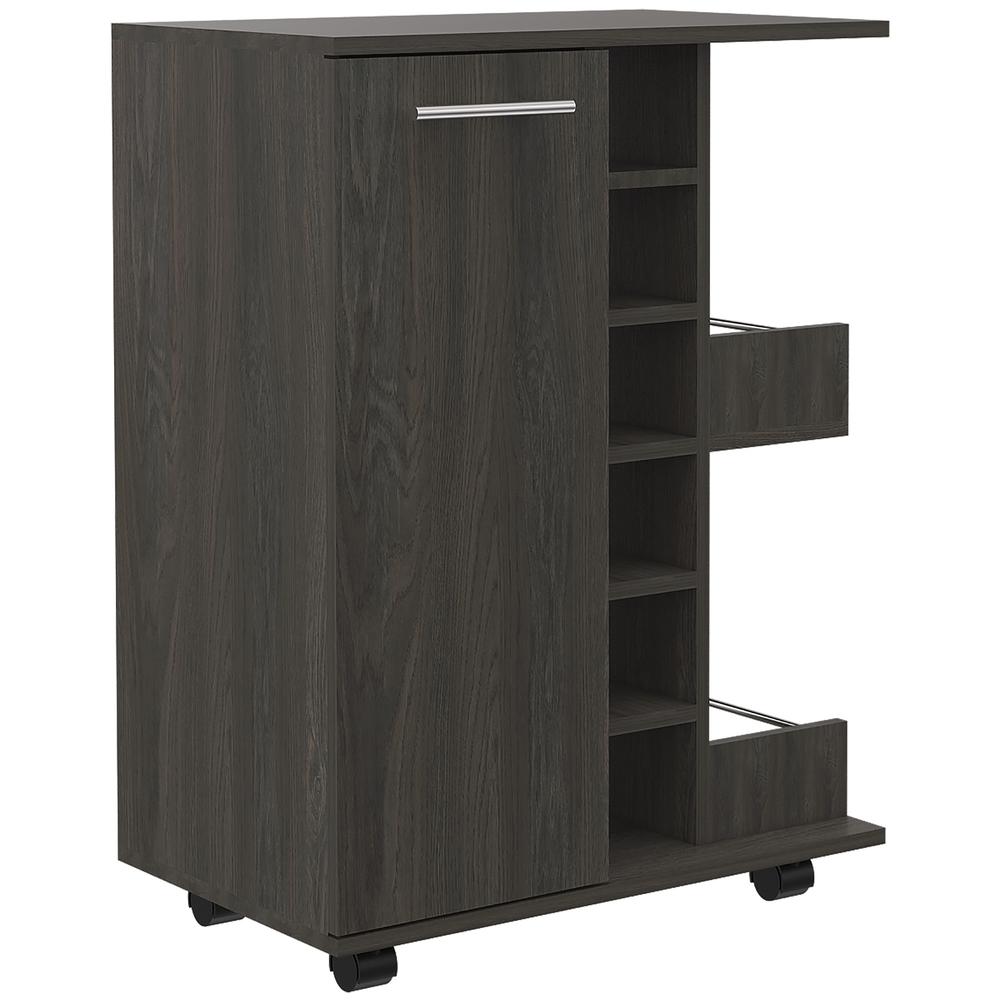 Magda Bar Cart Dark Walnut. Picture 1