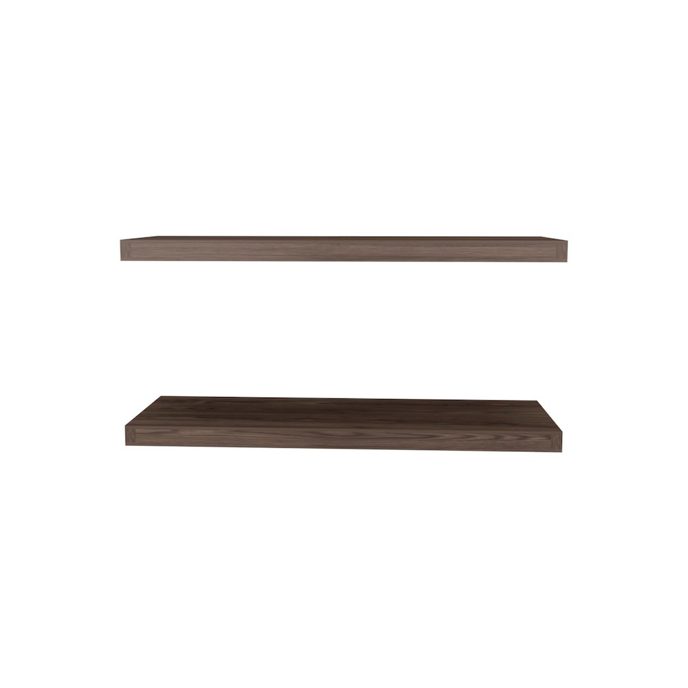 Belville Floating Shelves, 2 Shelves, 1.50" H, Walnut. Picture 2