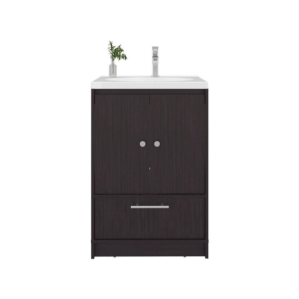 Olney Bathroom Vanity, 2 Doors, 1 Drawer, Black Wengue. Picture 1