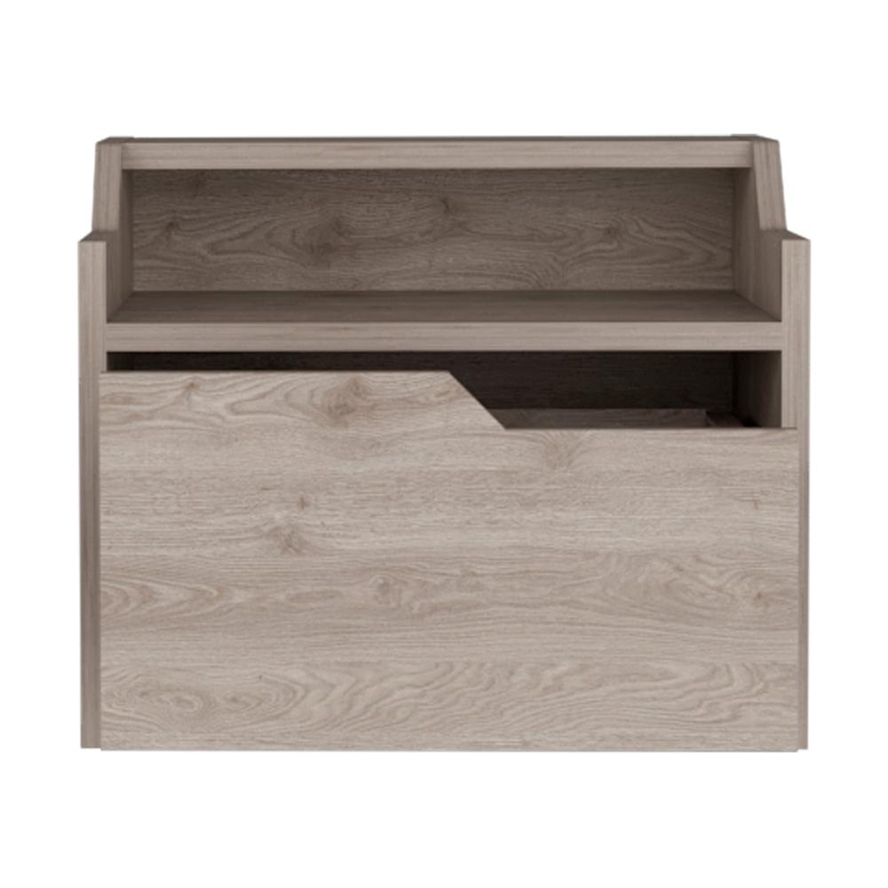 Floating Nightstand, Modern Dual-Tier Design with Spacious Single Drawer Storage. Picture 2