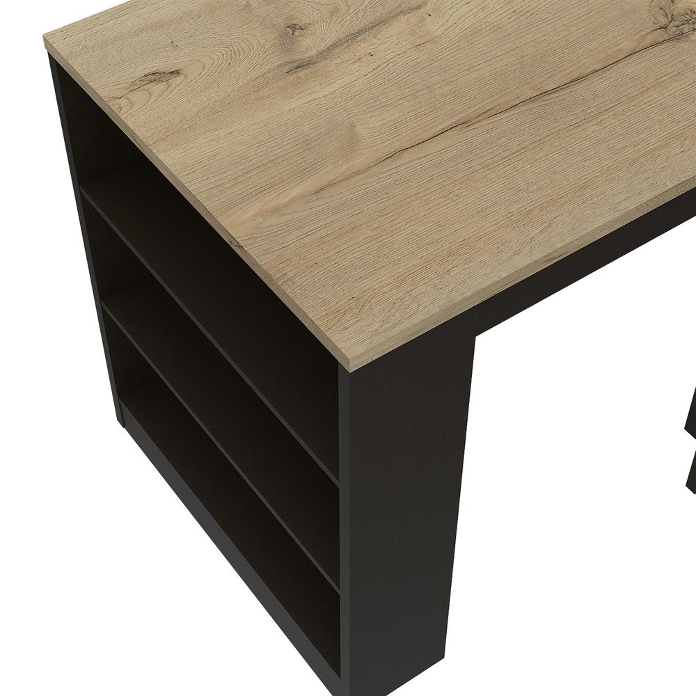 Milos Kitchen Island Table Black Wengue-Light Oak. Picture 5