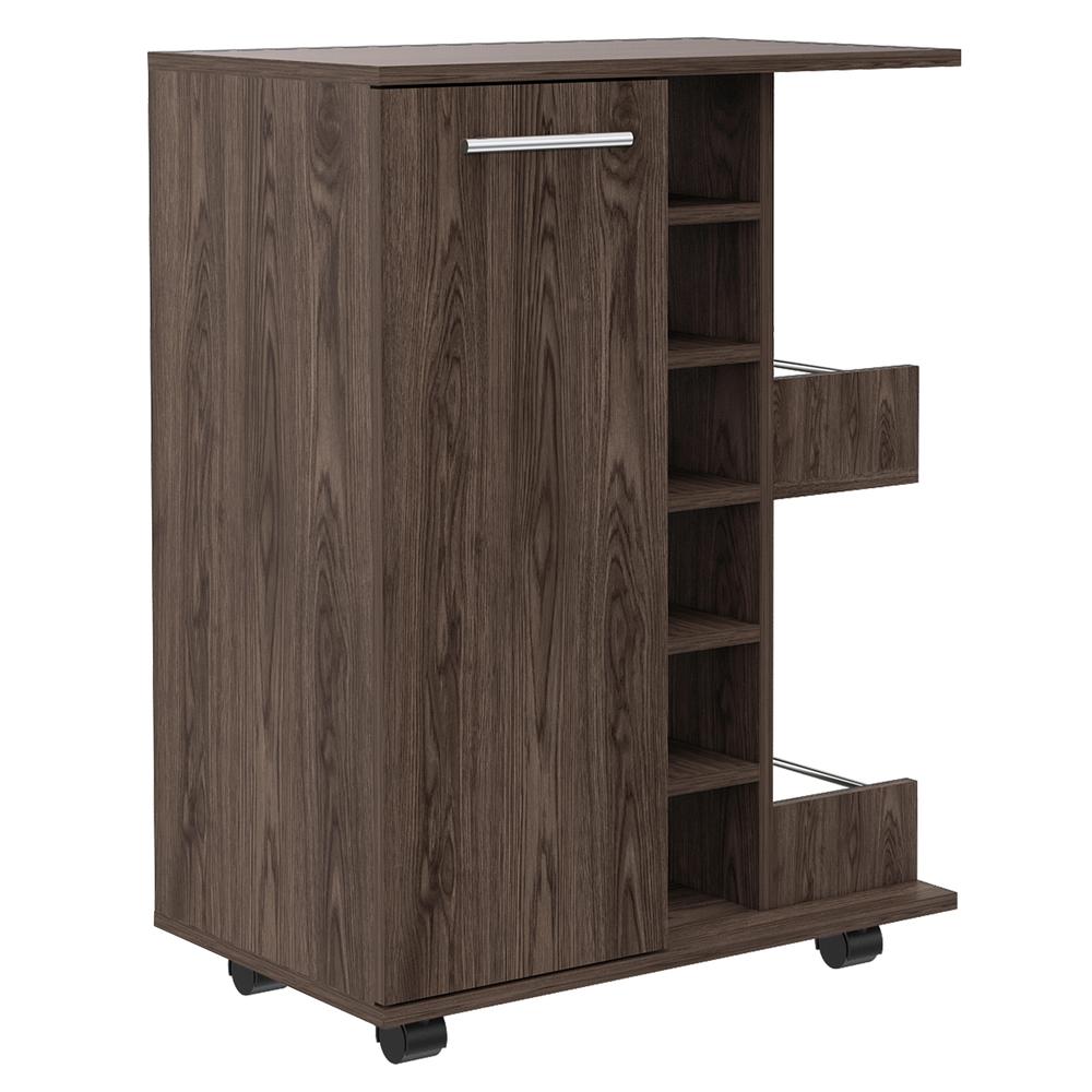 Magda Bar Cart Dark Brown. Picture 1