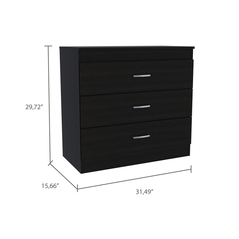 Zurich Three-Drawers Dresser-Black. Picture 8