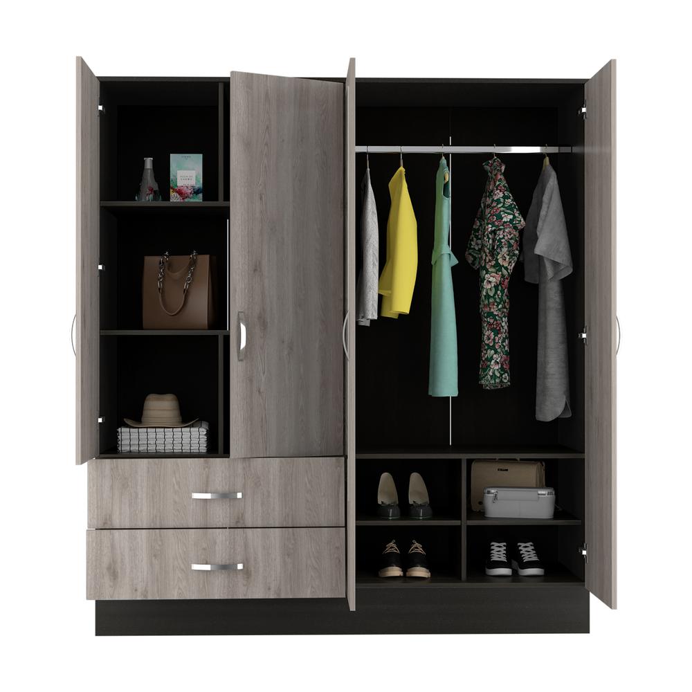 Gangi 160 Armoire - Black+Light Grey. Picture 4