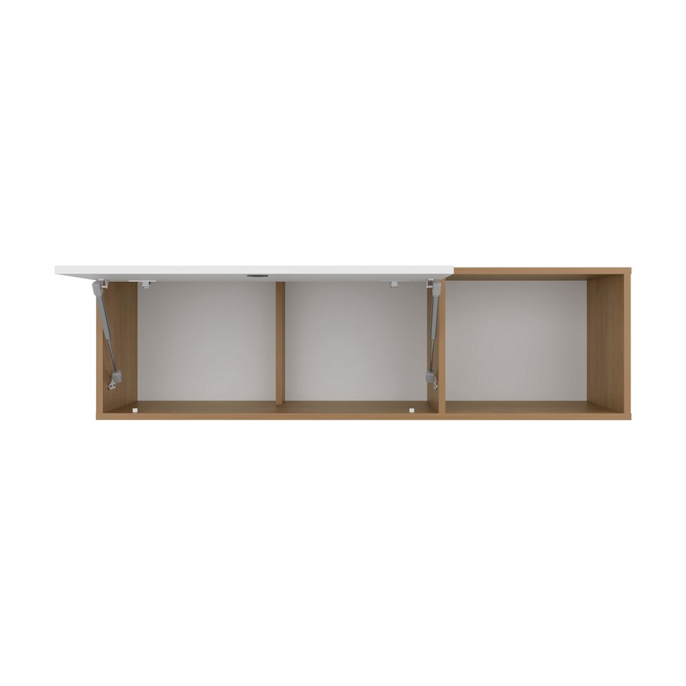Somerset Wall Cabinet, 1 Door, 3 Shelves, Natural Oak / White. Picture 1