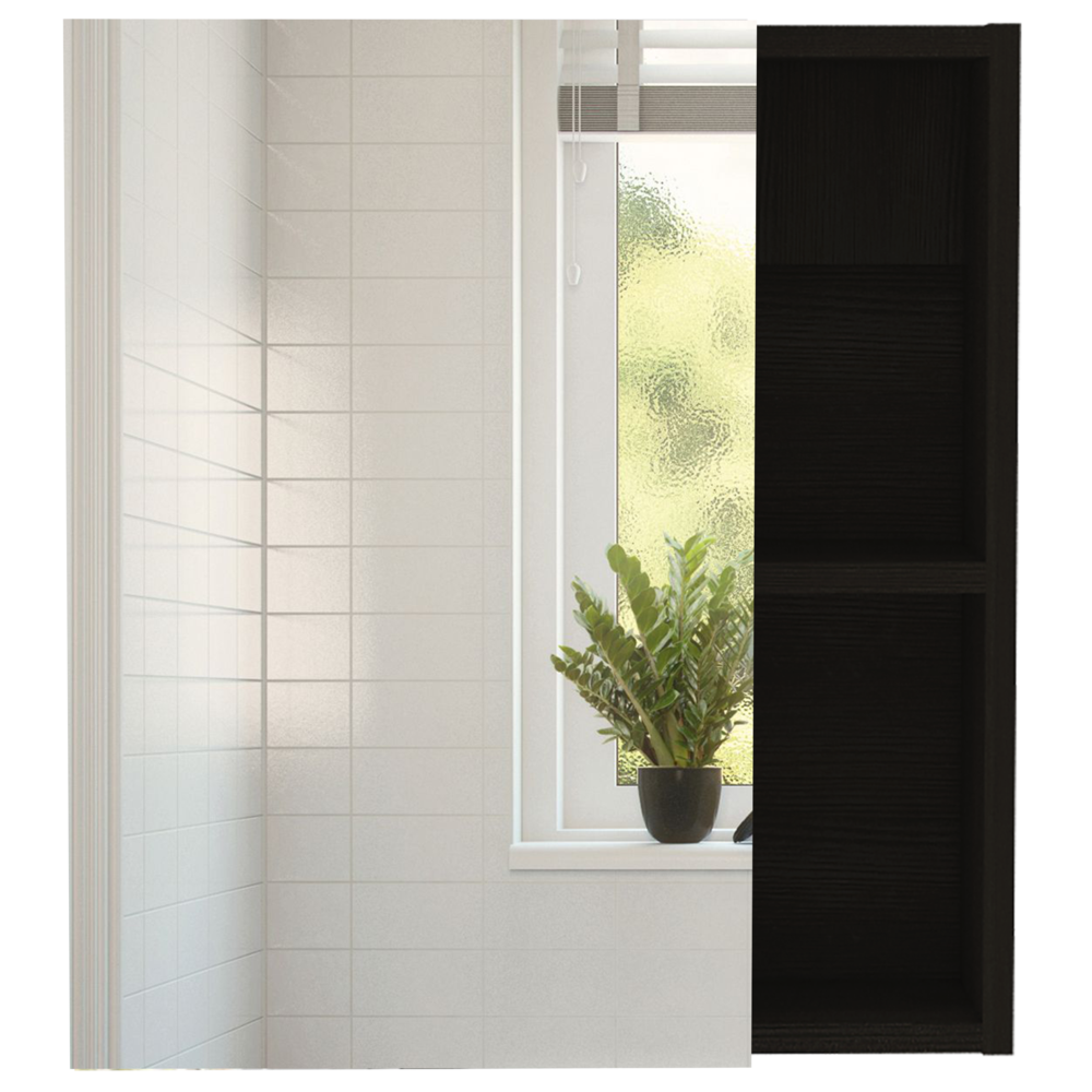 Andes Medicine Cabinet With Mirror Black Wengue. Picture 2