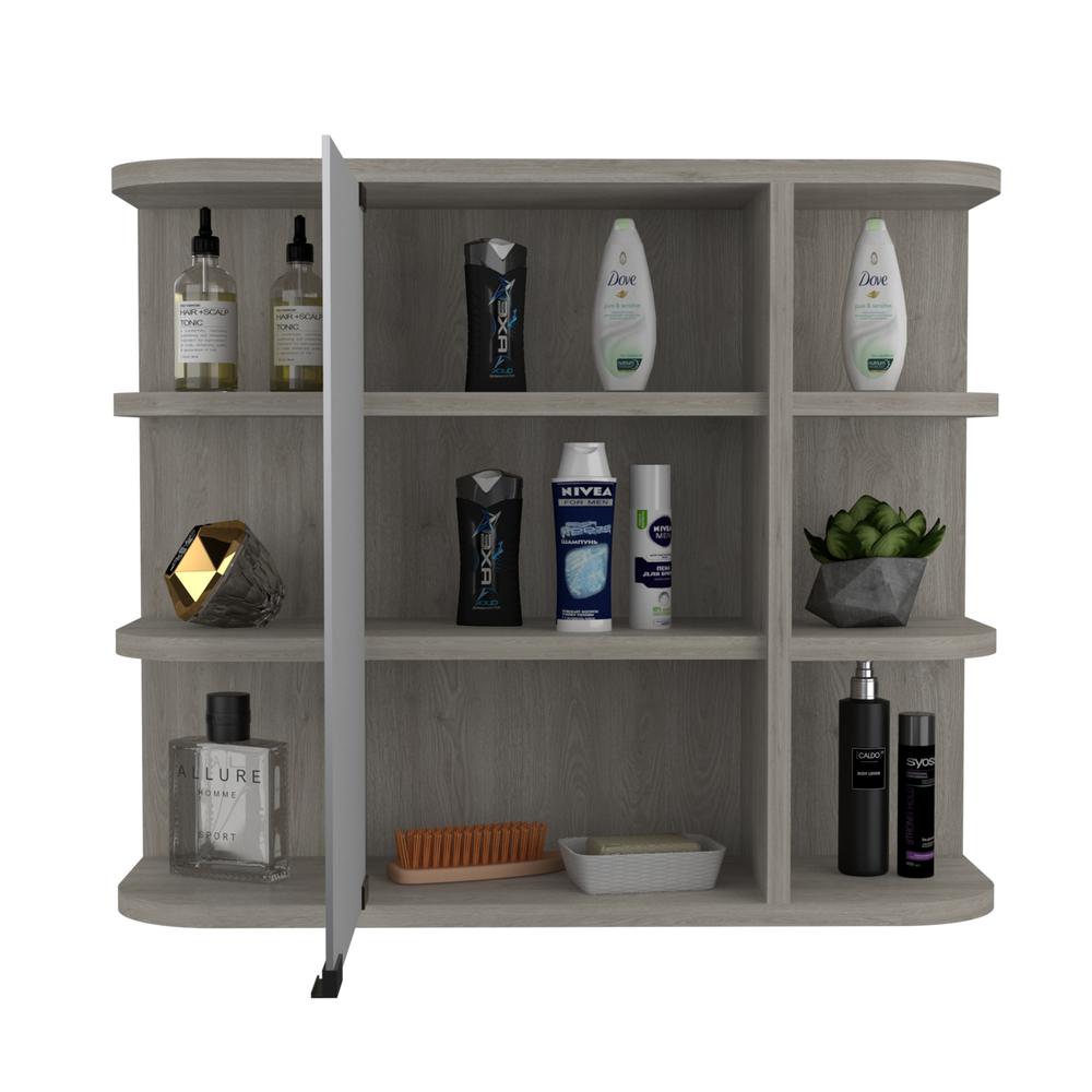 Roma Mirrored Medicine Cabinet Light Grey. Picture 4