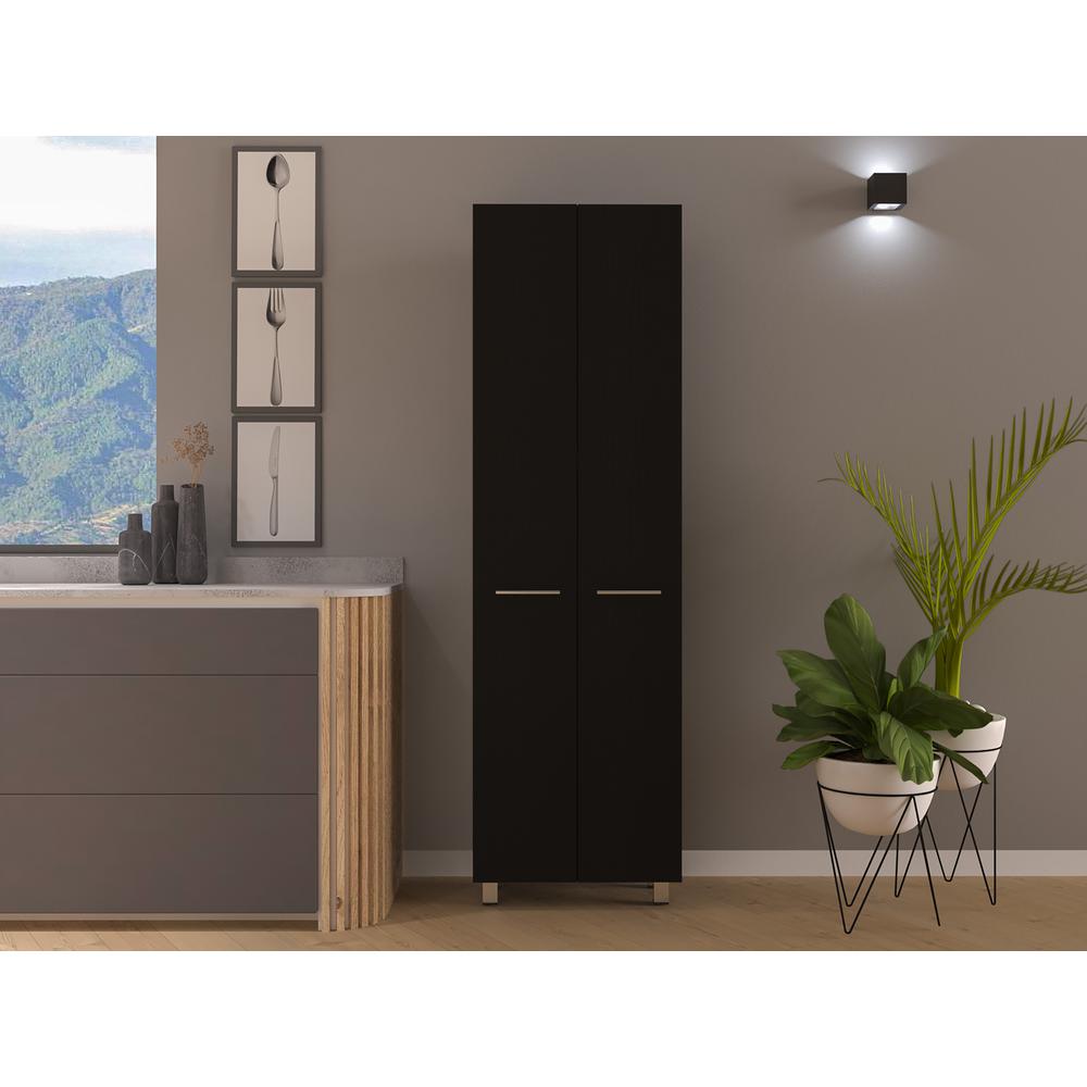Tunez Pantry Cabinet Black (2C) Wengue. Picture 8