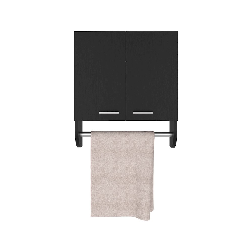 Huslia Medicine Cabinet with 2 Shelves and 2 Doors, Black Wengue. Picture 1