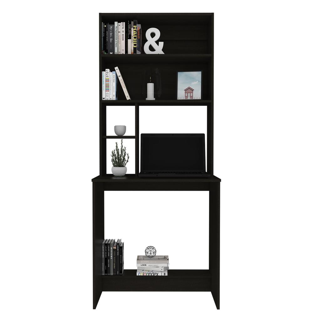 Xalo Computer Hutch Desk In Black. Picture 3