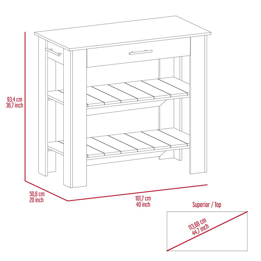 Delos 40Kitchen Island Black-Light Oak. Picture 7
