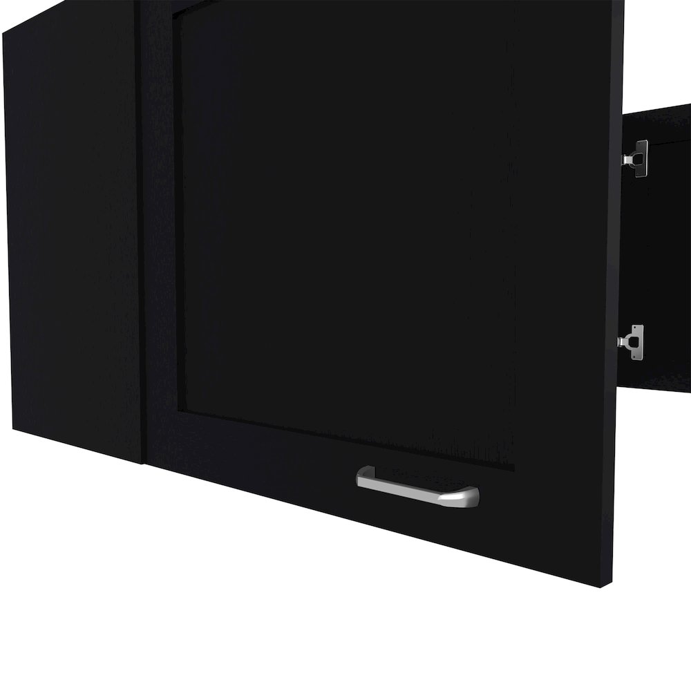 Burbank Wall Cabinet, 2 Doors, Black Wengue. Picture 1