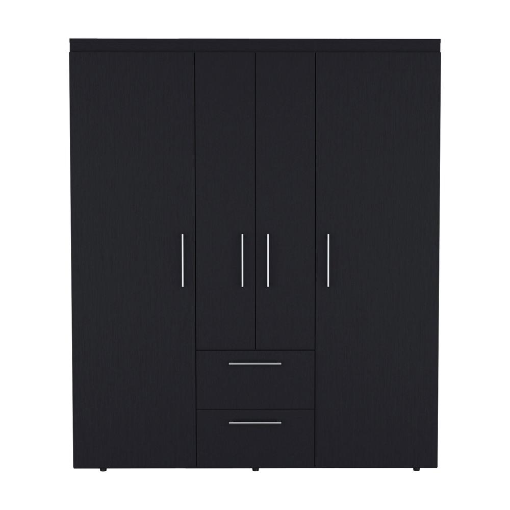 Valier Wardrobe, Deluxe Armoire with Multiple Storage Options and Metal Accents. Picture 1