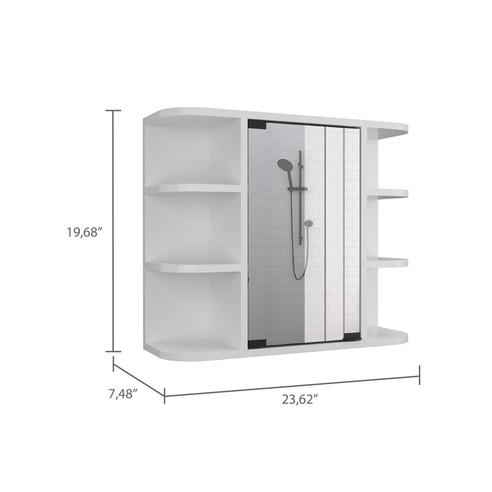 Roma Mirrored Medicine Cabinet White. Picture 2