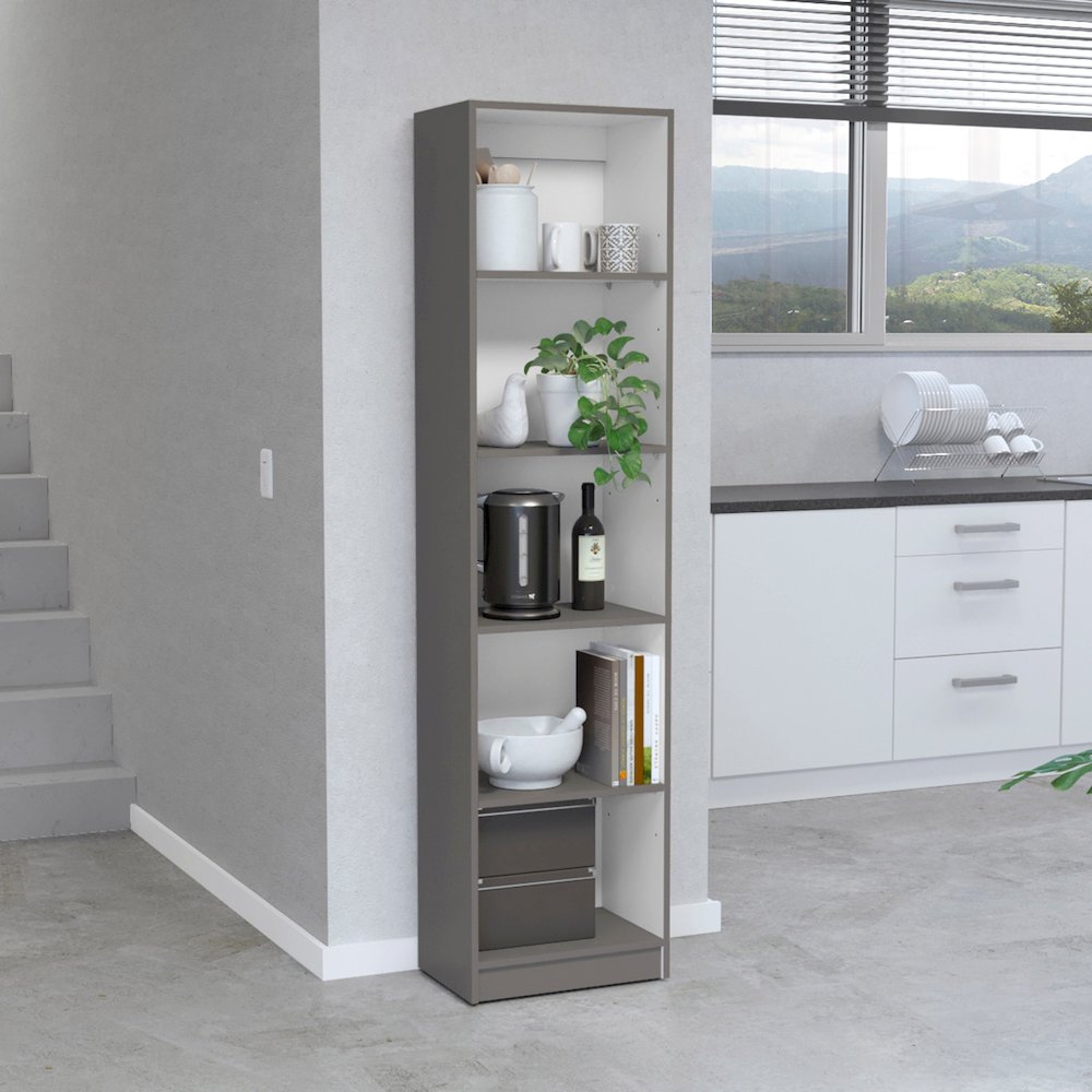 Vinton XS Bookcase Compact Bookshelf with Multiple Shelves. Picture 6