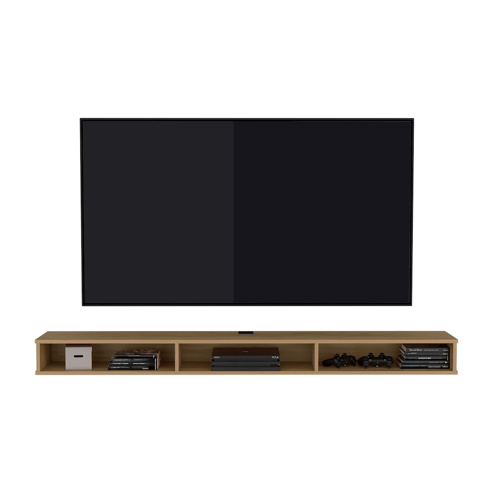 Northport Tv Stand, 3 Shelves, Natural Oak. Picture 6