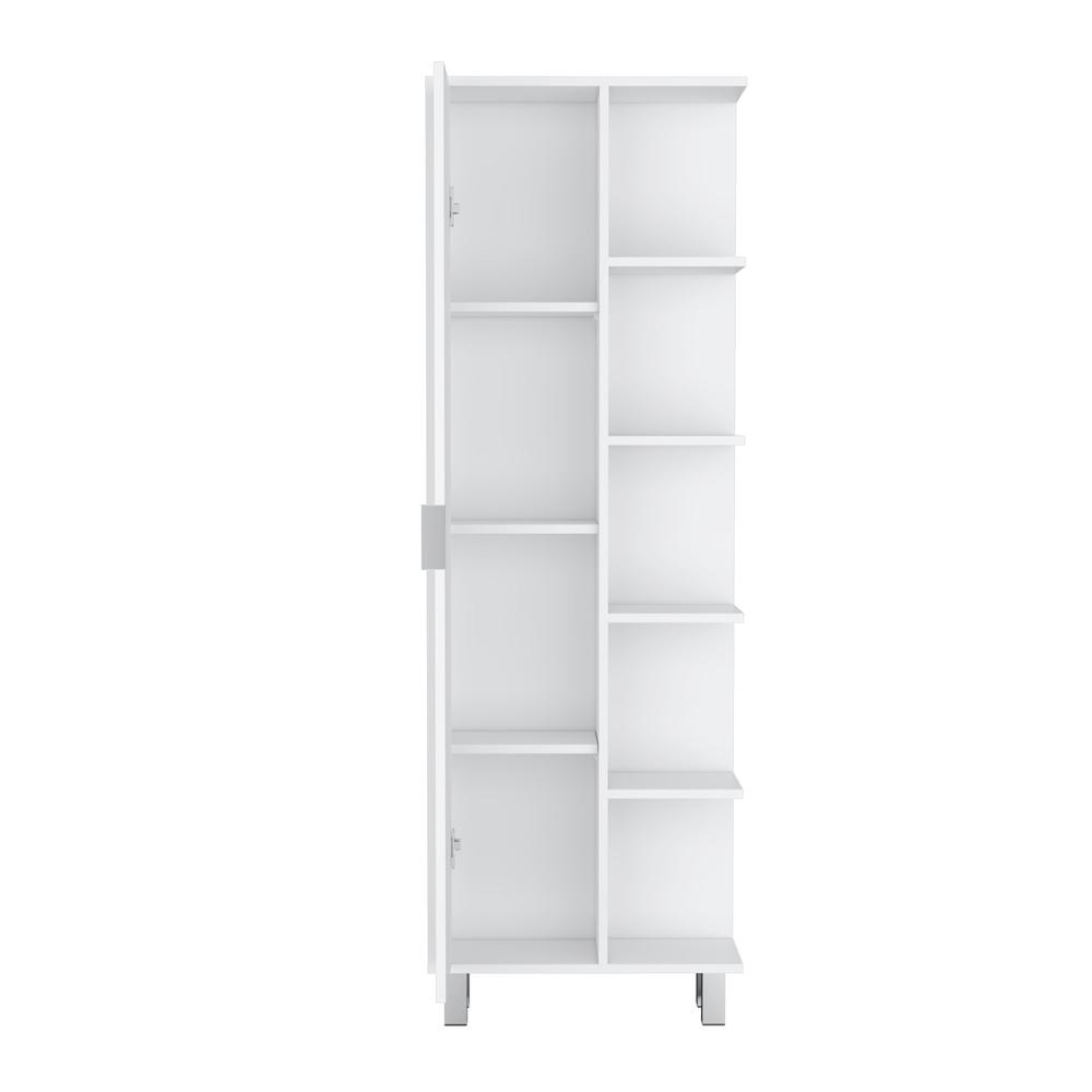 Keller 63" H Linen Cabinet, with 1 door and 9 shelves, White. Picture 2
