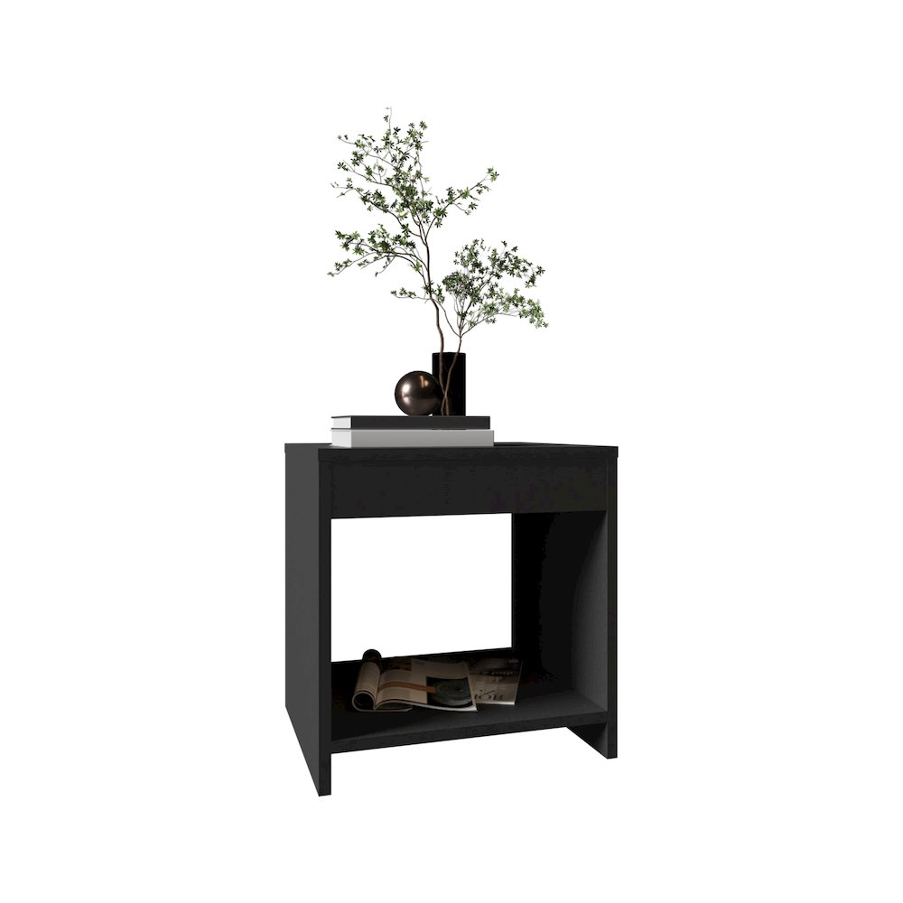 Night Table 1 spacious Shelf, Black. Picture 5