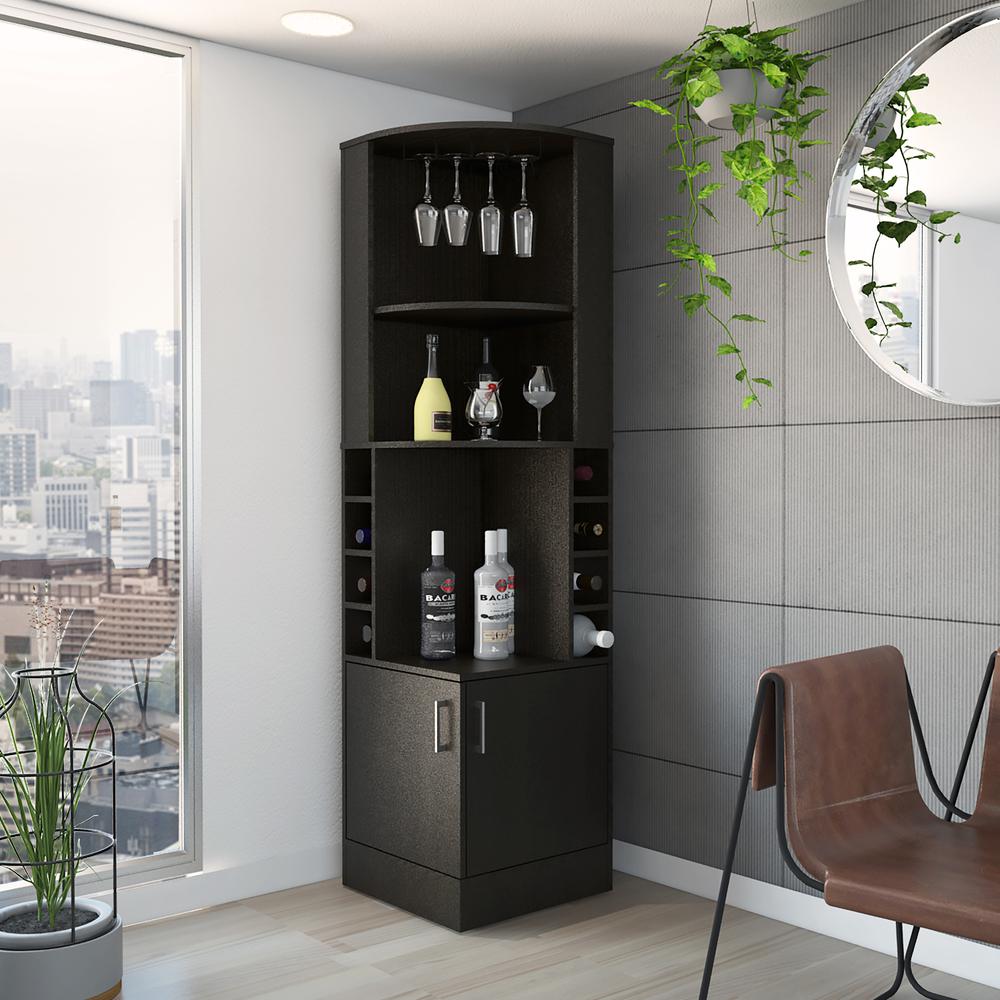 Egina Bar Cabinet Black Wengue. Picture 7