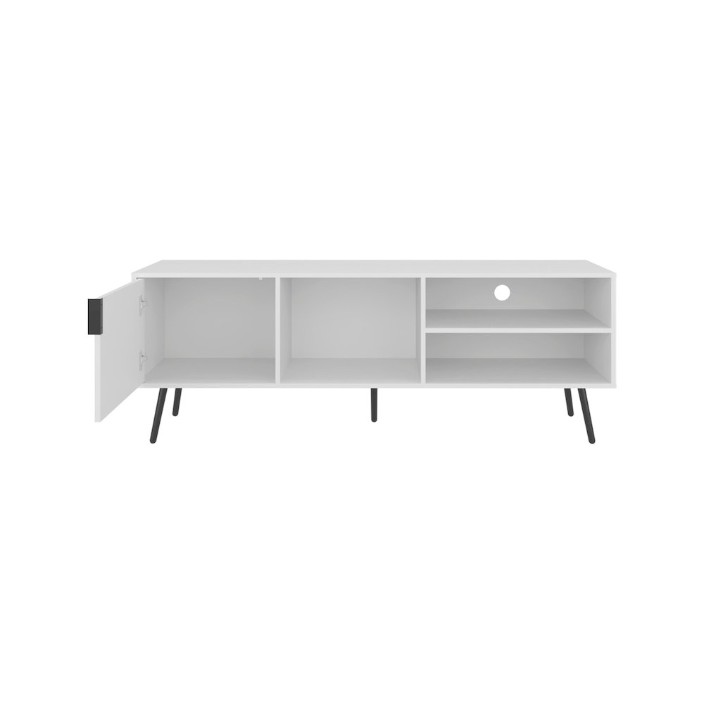Ekwok TV Stand, 1 Door, 3 Shelves, White. Picture 3