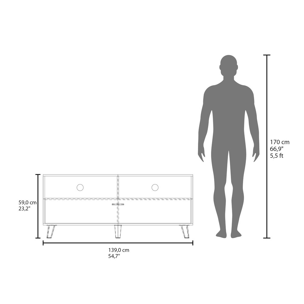 Leary Tv Stand, 1 Door, 2 Shelves, Black Wengue. Picture 5