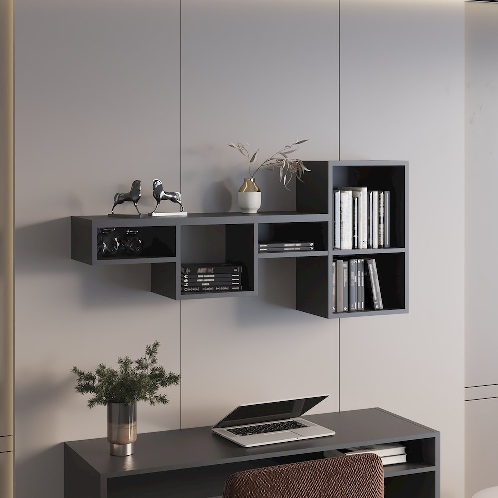 Norman Shelf, 7 Shelves, Black. Picture 6