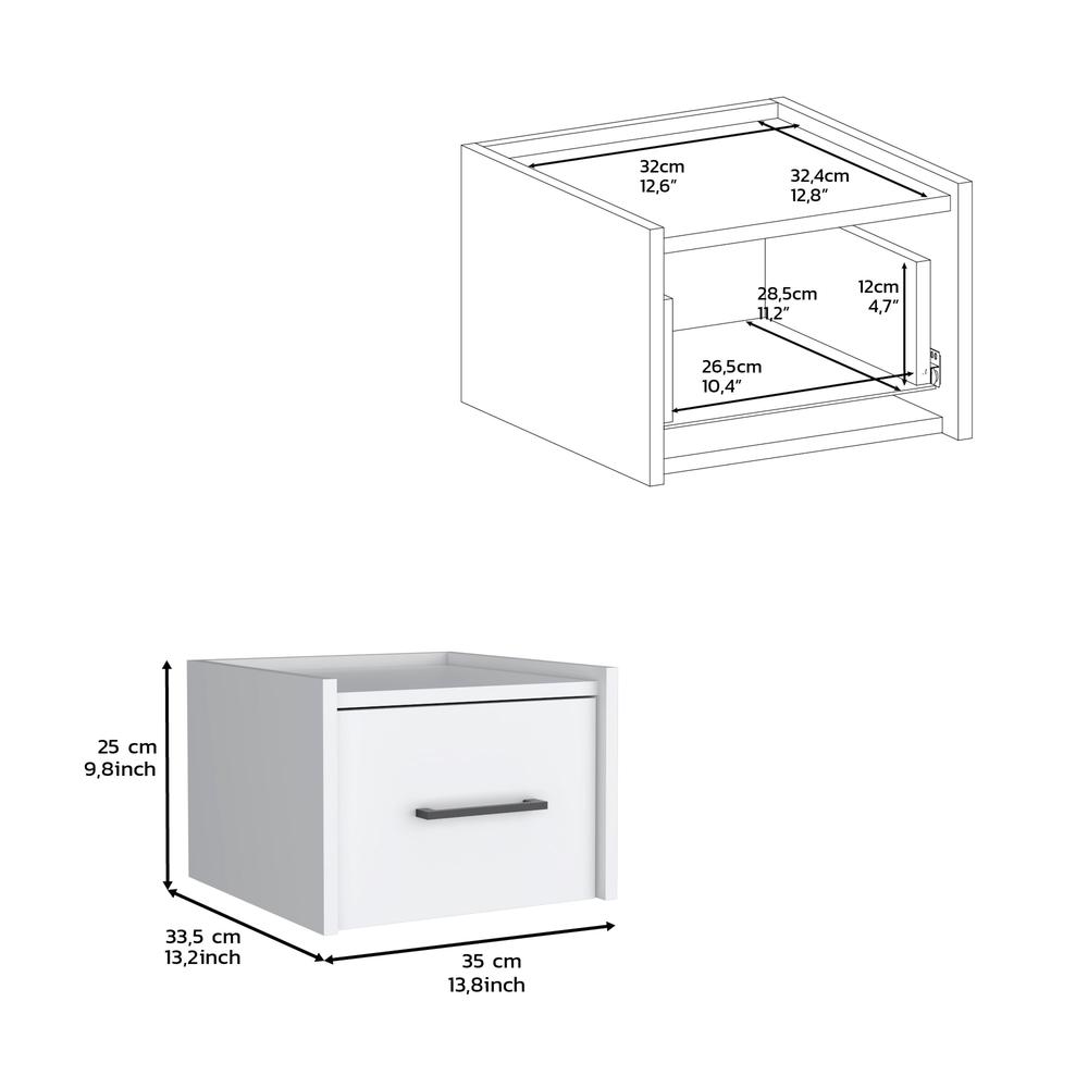 Floating Nightstand, Space-Saving Design with Handy Drawer and Surface. Picture 5