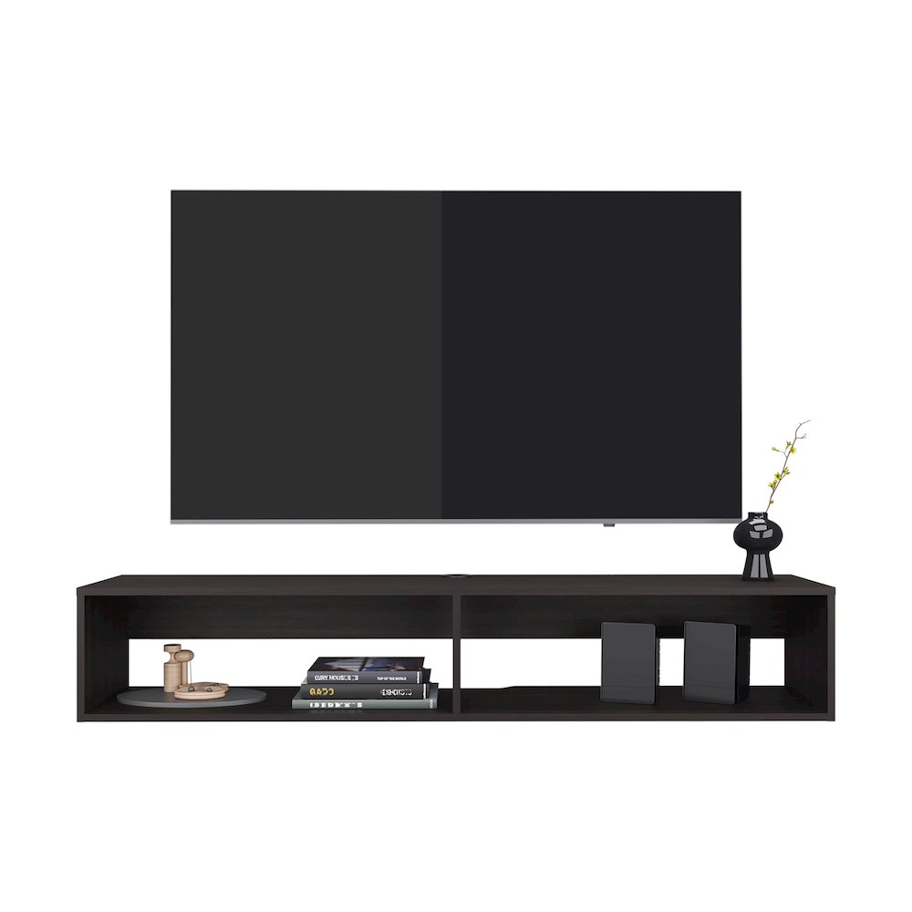 Lakes TV Stand with 2 Shelves, Black Wengue. Picture 6