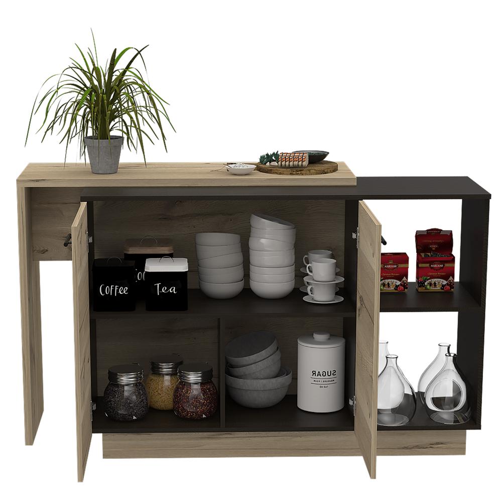 Creta Kitchen Island Black/ Light Oak. Picture 4