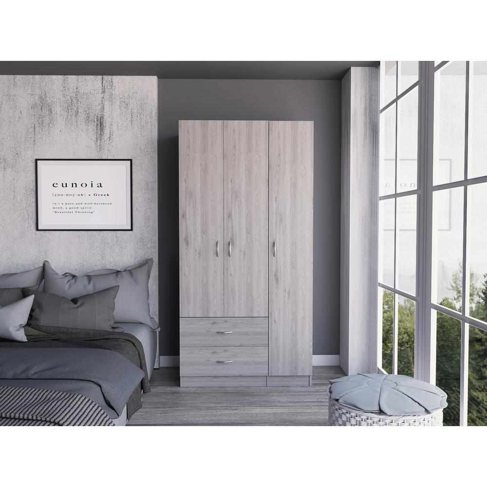 Boskol 3 Door Armoire Light Gray. Picture 8