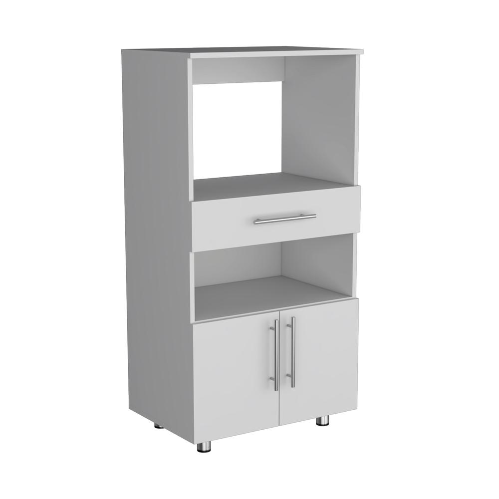 Wales Kitchen Pantry with 2 shelves and 2 doors, White -Kitchen. Picture 1