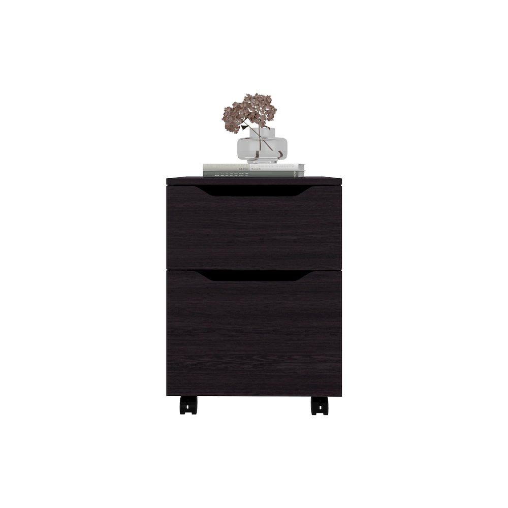 Keota Nightstand, 1 Drawer, 4 Legs, Black. Picture 1