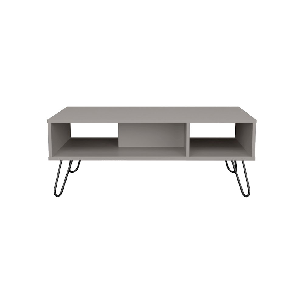 Selma Coffee Table with 4 Legs and 2 Shelves, White. Picture 6