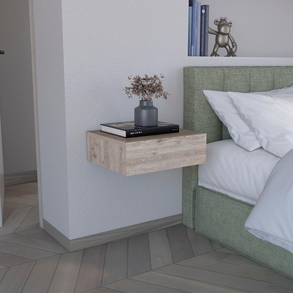 Ivor Floating Nightstand, Modern Wall-Mounted Bedside Shelf with Drawer. Picture 6