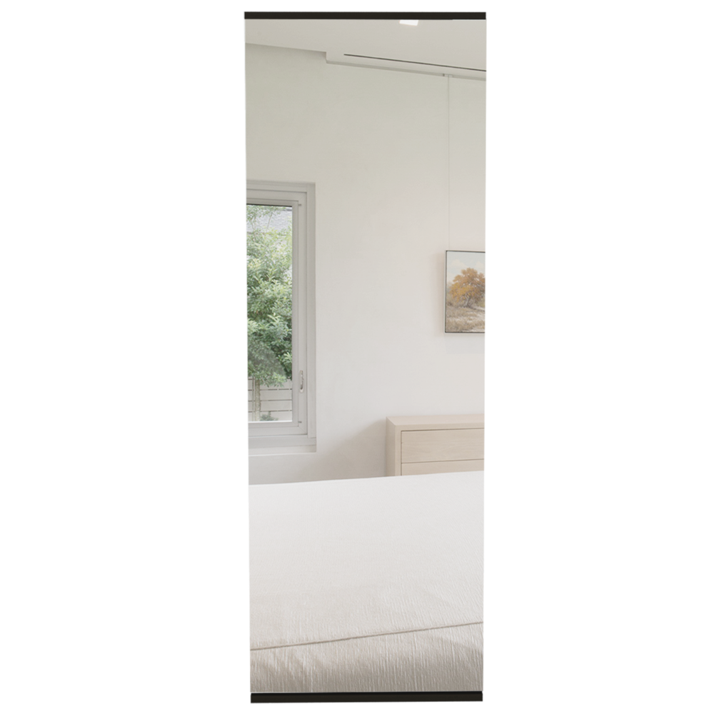 Seul Wall Mounted Shoe Rack With Mirror Black Wengue. Picture 2