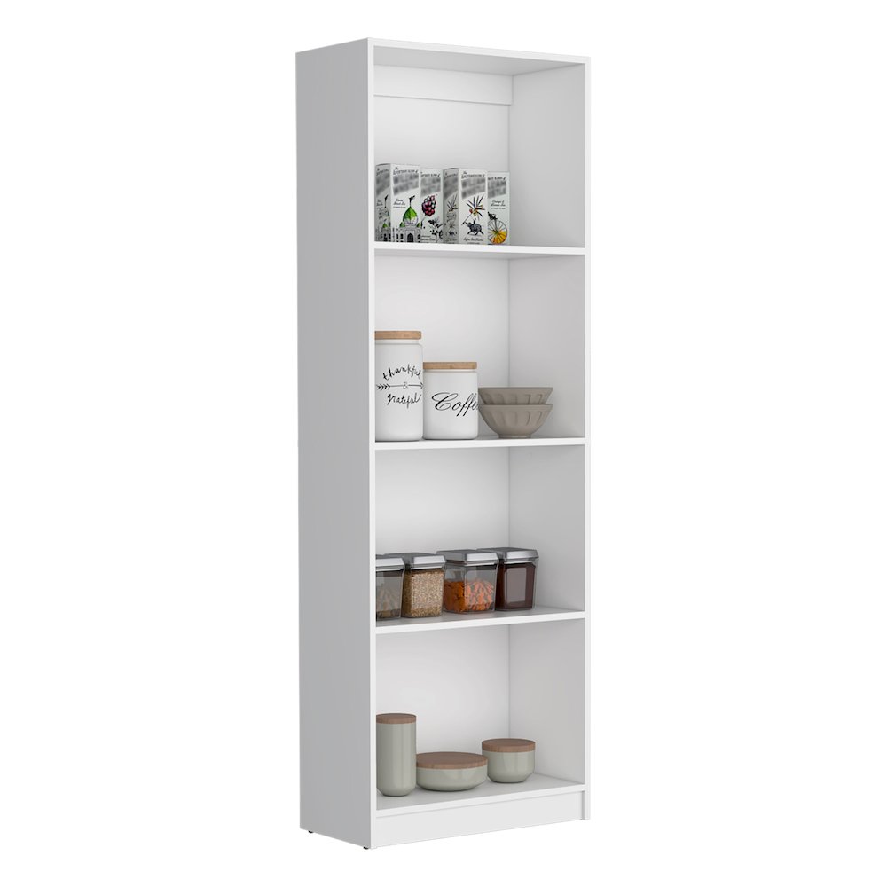 Vinton Bookcase with Spacious Tier-Shelving Design, White -Office. Picture 2